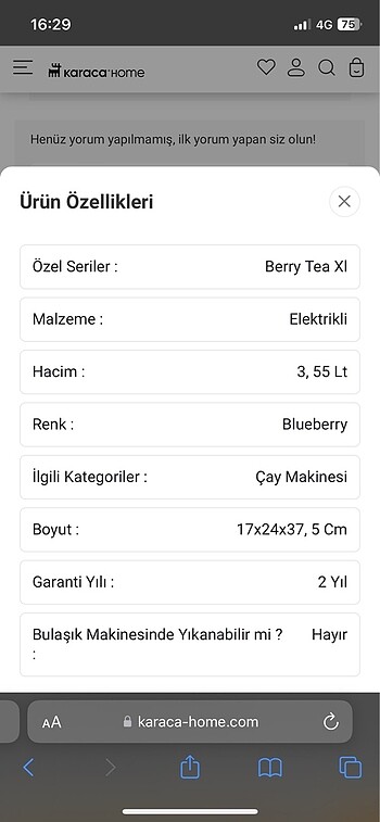  Beden mavi Renk Karaca berry tea xl