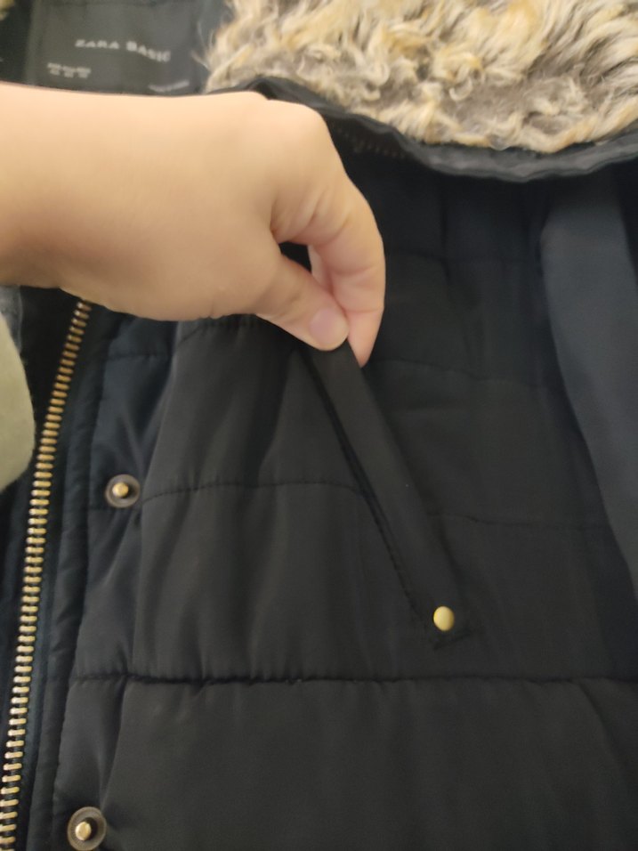 Gri Midi Kadın Ceket, Kürklü Yaka, Rahat Kesim - Görsel 4