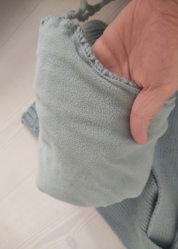 Gri Örgü Çocuk Bere ve Atkı Seti - Görsel 3