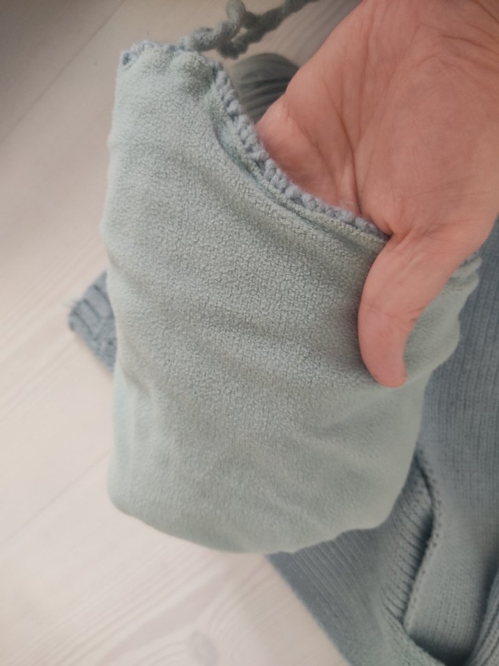 Gri Örgü Çocuk Bere ve Atkı Seti - Görsel 3