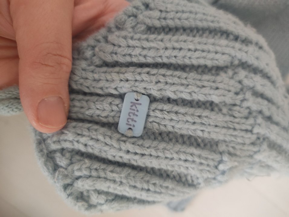 Gri Örgü Çocuk Bere ve Atkı Seti - Görsel 4