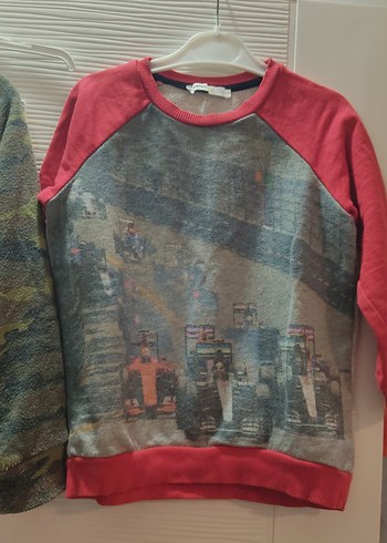 Gri Erkek Çocuk B82 Nakışlı Sweatshirt - Görsel 2