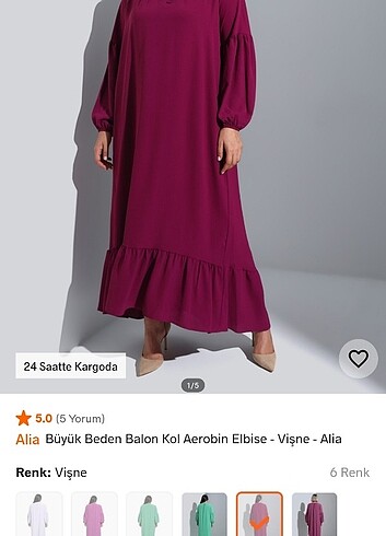 Uzun balon kol elbise