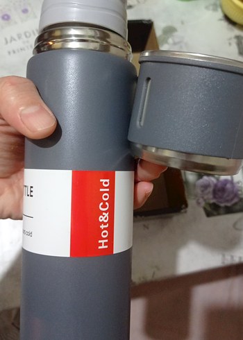 500 ml Gri Vakumlu Termos Şişe - Görsel 4