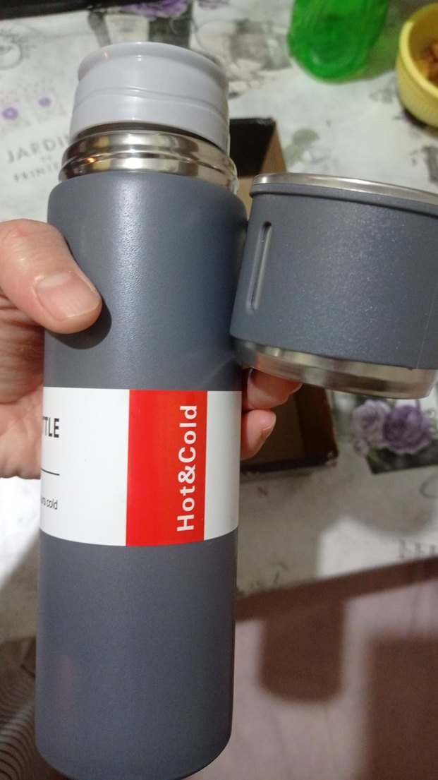 500 ml Gri Vakumlu Termos Şişe - Görsel 4