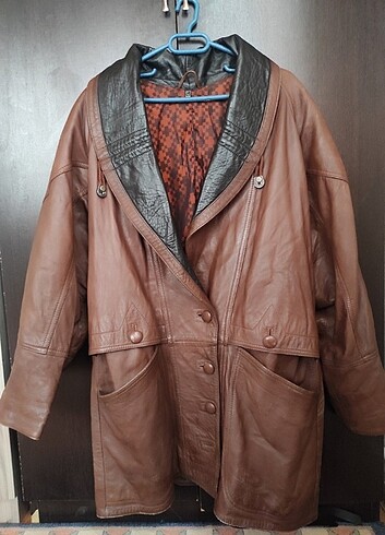 Vintage Kahverengi deri ceket 