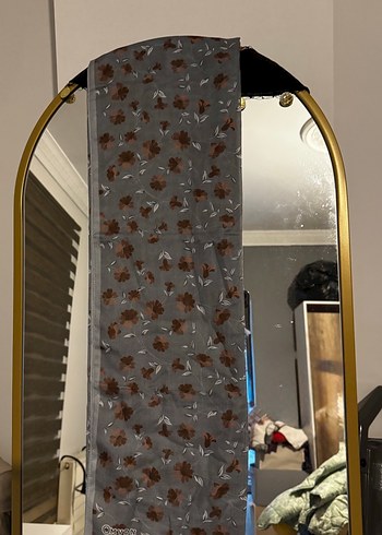 Diğer Mvden Scarf Gri Cicekli Esarp
