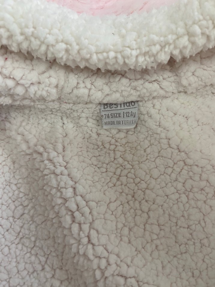 Kız Bebek Pembe Kapüşonlu Kürklü Tulum - Görsel 3