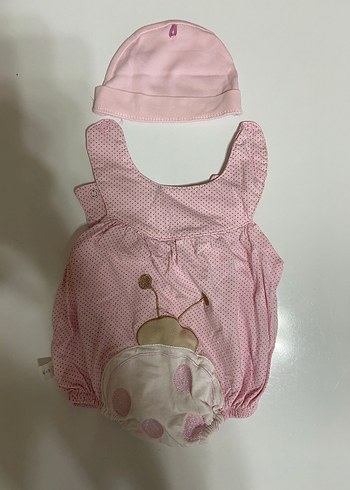 HelloBaby Pembe Nakışlı Bebek Kız Tulum