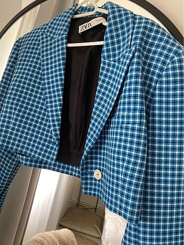 m Beden mavi Renk Zara crop ceket