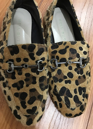 37 Beden Leopar tüylü ayakkabı
