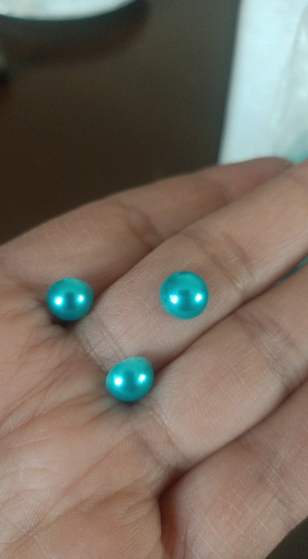 Turkuaz Parlak Tırnak Süsü Boncukları - Görsel 4