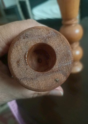 Parlak Bej Ahşap Mumluk Seti - Görsel 7