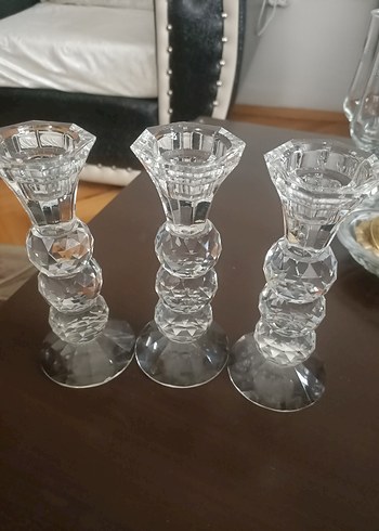 Kristal Görünümlü Beyaz Mumluk Seti - Görsel 2