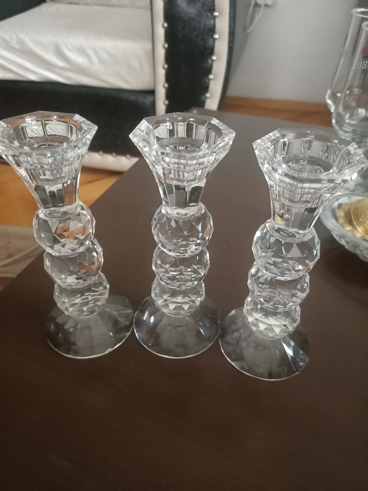 Kristal Görünümlü Beyaz Mumluk Seti - Görsel 2