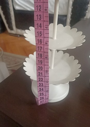 Beyaz 3 Katlı Metal Tatlı Standı - Görsel 2