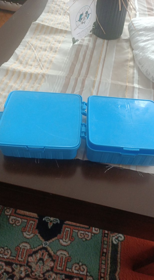 Bölmeli Açılır Mavi Plastik Yemek Kutusu - Görsel 2