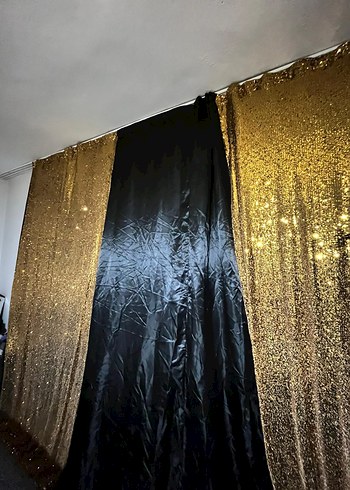 Parlak Altın Nakışlı Modern Perde - Görsel 3