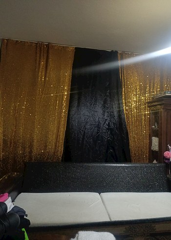 Parlak Altın Nakışlı Modern Perde - Görsel 10