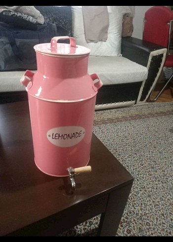 Pembe Metal Limonata Kabı Musluklu