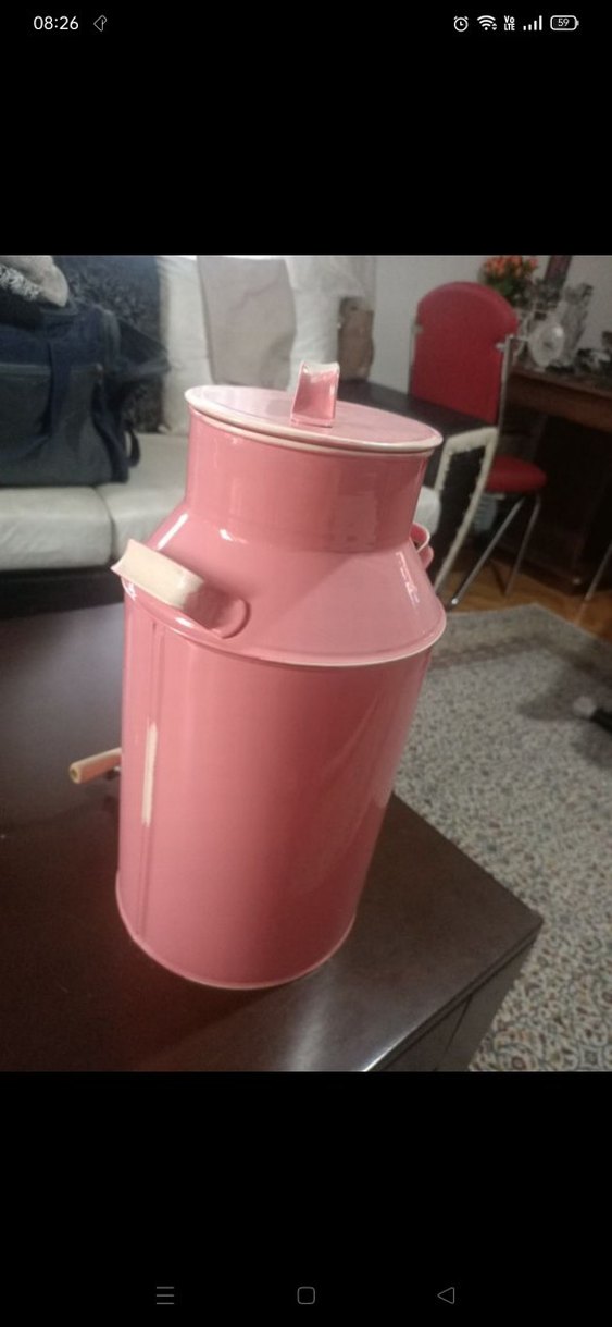 Pembe Metal Limonata Kabı Musluklu - Görsel 3