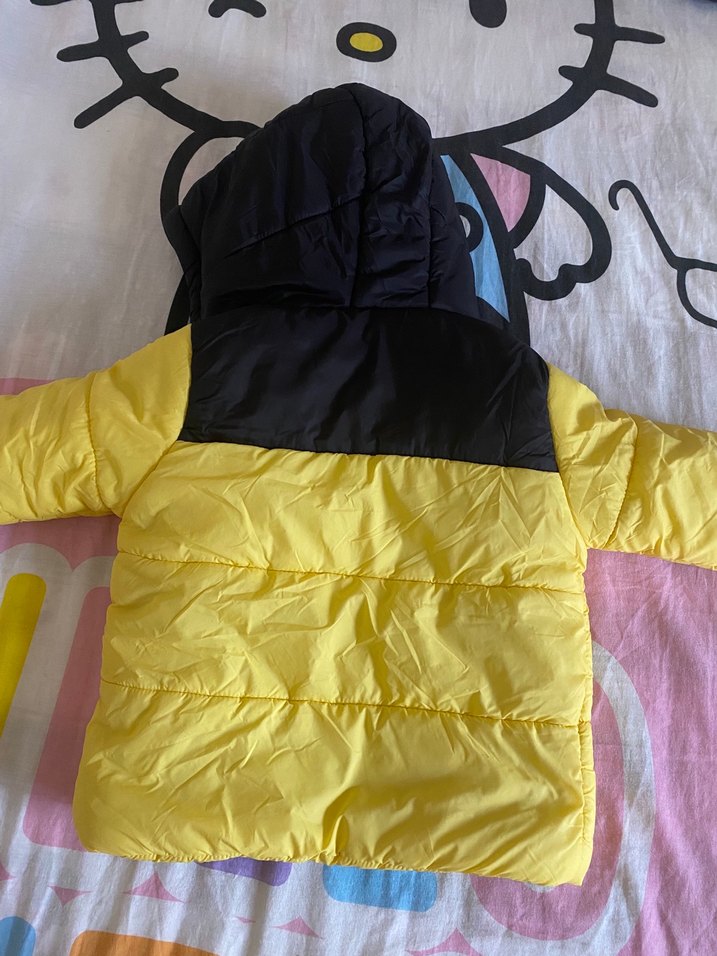 Sarı Kapüşonlu Erkek Çocuk Mont - Görsel 5
