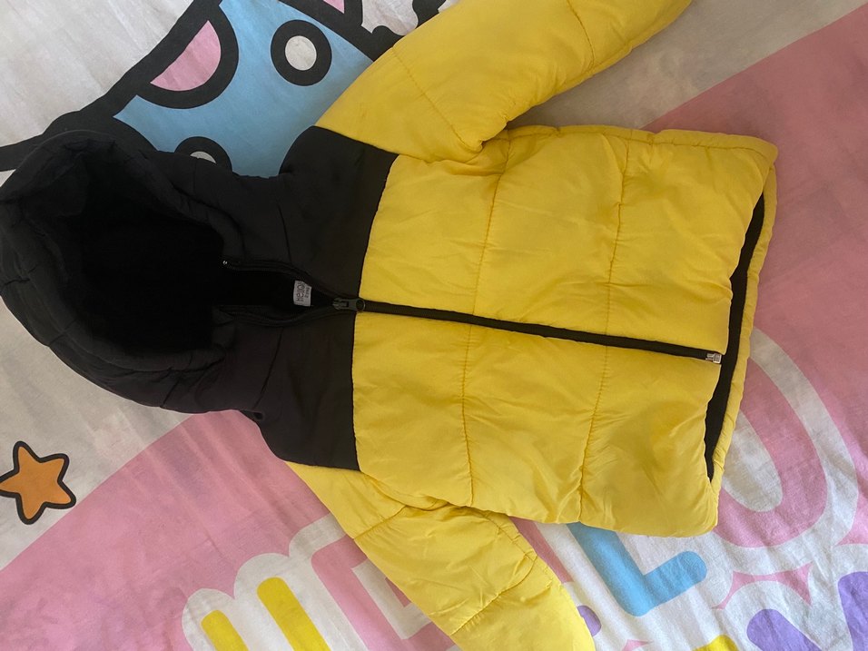 Sarı Kapüşonlu Erkek Çocuk Mont - Görsel 2