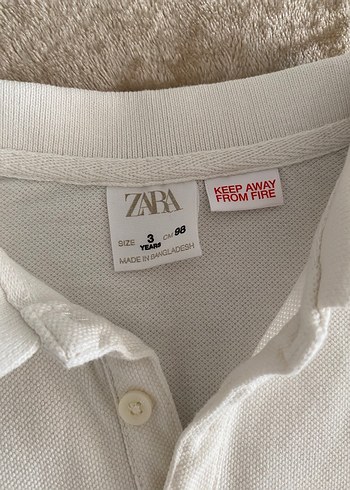Zara Erkek Çocuk Beyaz Kısa Kollu Polo Tişört