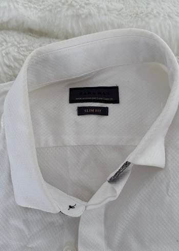 Erkek Beyaz Klasik Keten Gömlek - Görsel 2