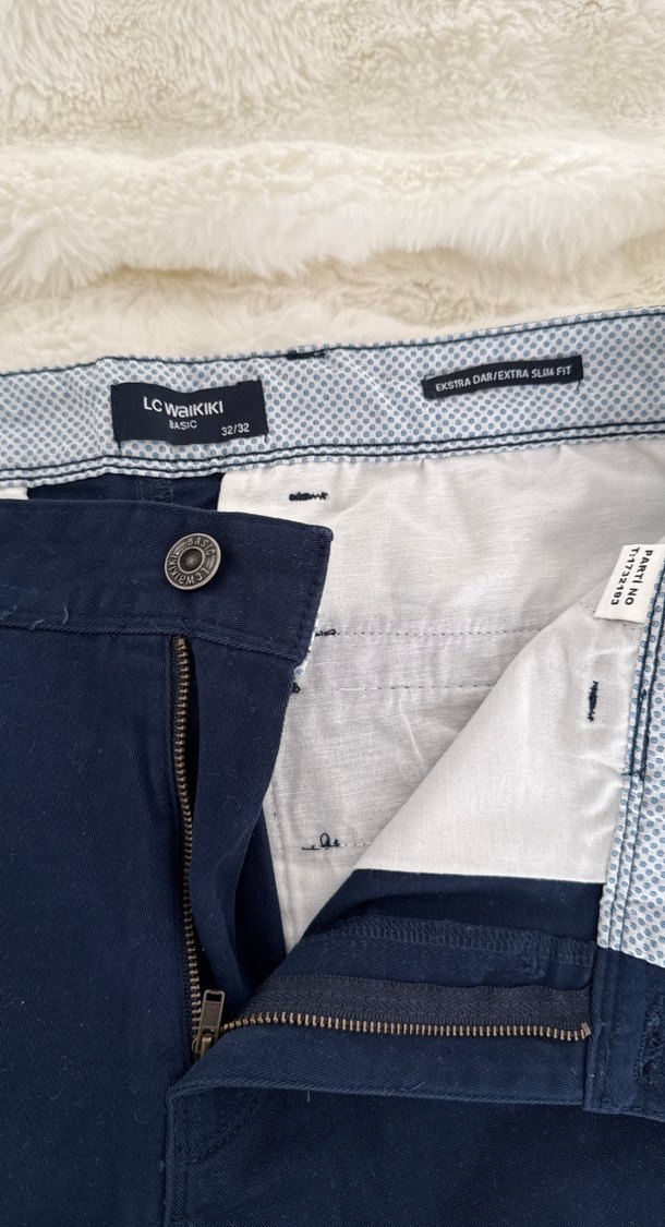 Erkek Lacivert Extra Slim Fit Denim Pantolon - Görsel 2
