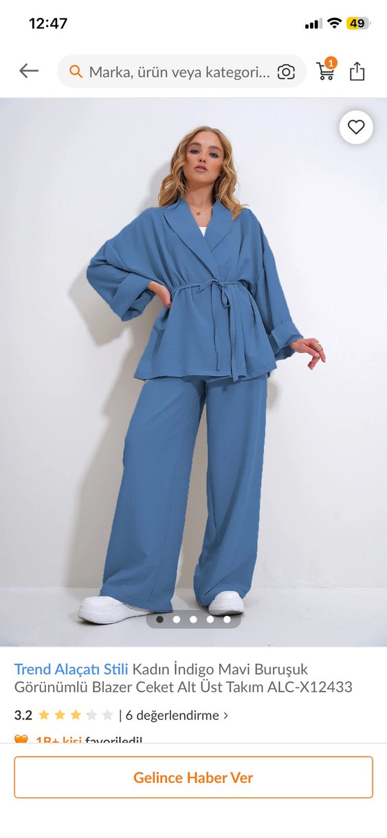 Mavi Bol Kesim takım - Görsel 2