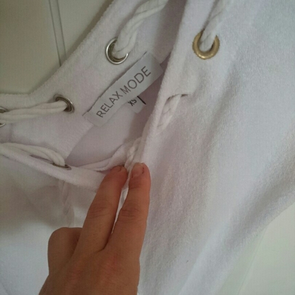 xs Beden beyaz Renk Relaxe mode havlu elbise 