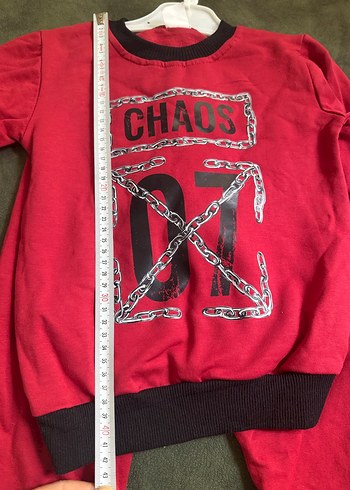 Erkek Çocuk Kırmızı Zincir Detaylı Sweatshirt - Görsel 5