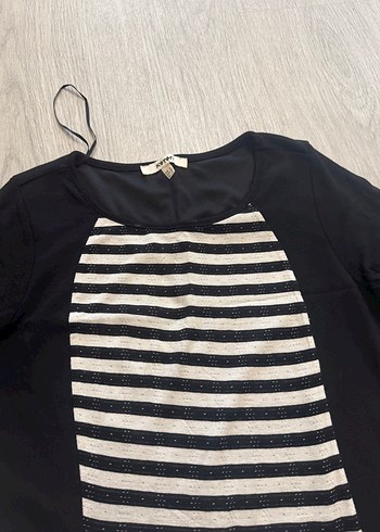 Kadın Siyah Çizgili Midi Elbise - Görsel 2