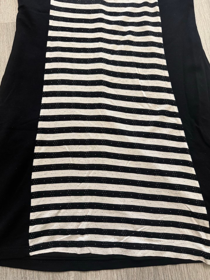 Kadın Siyah Çizgili Midi Elbise - Görsel 4