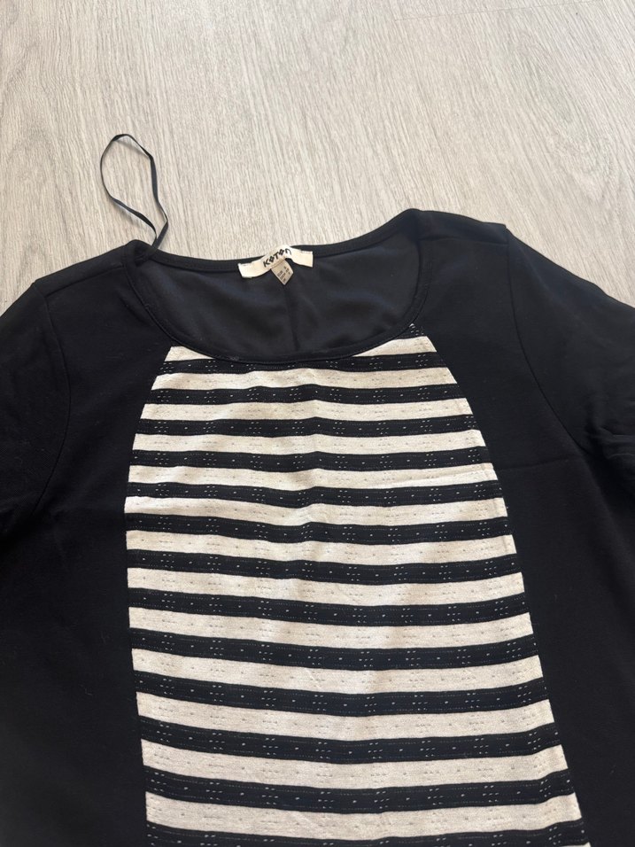 Kadın Siyah Çizgili Midi Elbise - Görsel 2