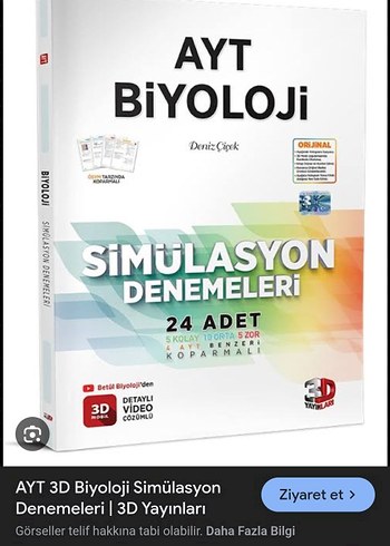 AYT Biyoloji Simülasyon Denemeleri 24 Adet