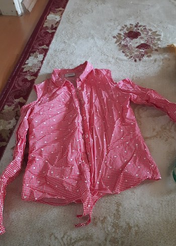 Pembe Düğmeli Uzun Kollu çocuk Gömlek