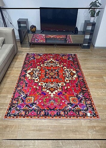 MABEBA TEKSTİL Dijital Baskı Yıkanabilir Kaymaz Taban Modern Sal