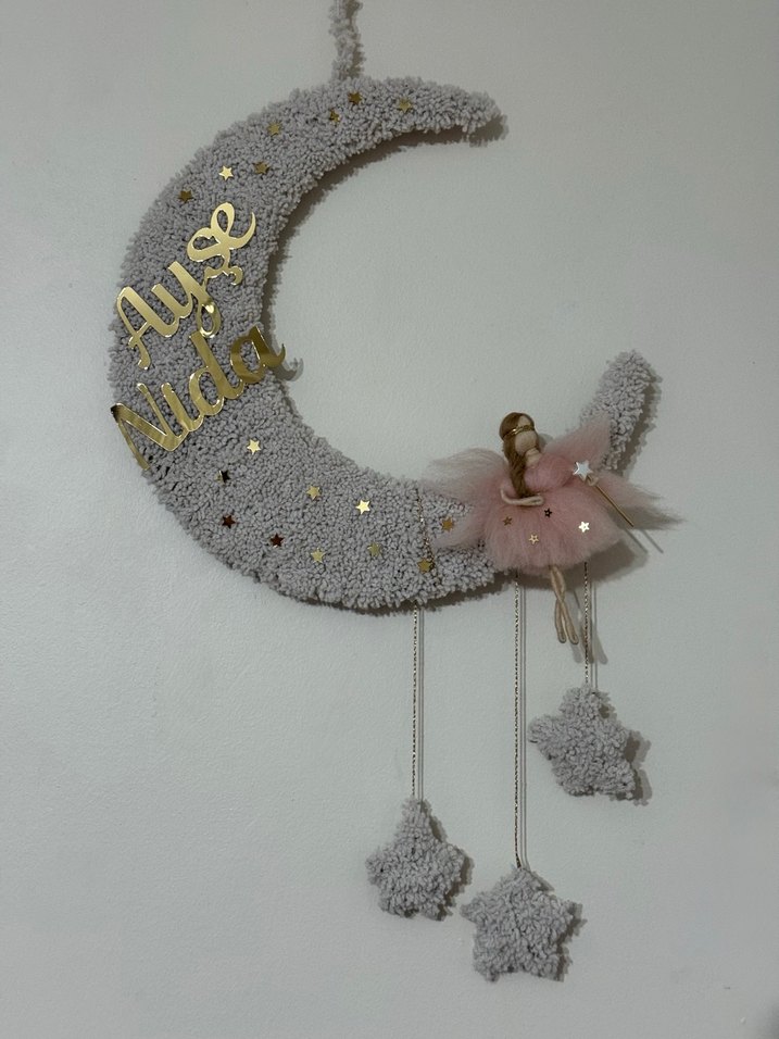 Pembe Pastel Tüylü Peri Bebek Süsleme - Görsel 2