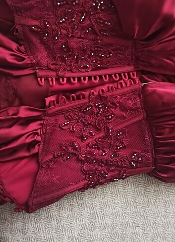 s Beden bordo Renk Elbise