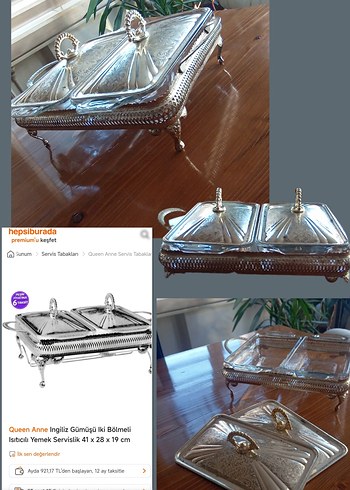 Alman Gümüşü İki Borcamlı  Kapaklı Yemek Sunumluk - Görsel 9