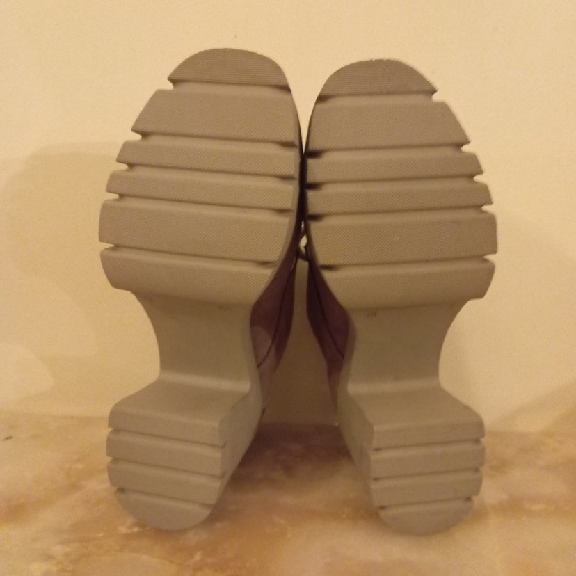 Bot Loafer tarzı Süet Bağcıklı -Kalın topuklu - Bej renk 36 no - Görsel 5