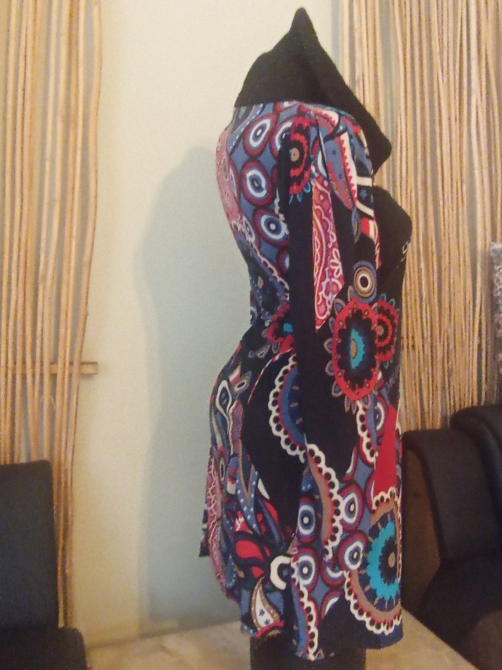 Renkli Desenli Uzun Kollu Bohem Elbise - Görsel 4