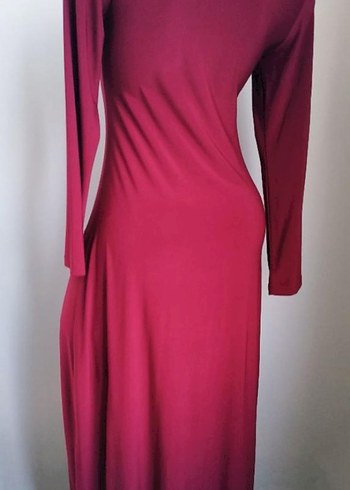Bordo Uzun Kollu Kadın Elbise - Görsel 5