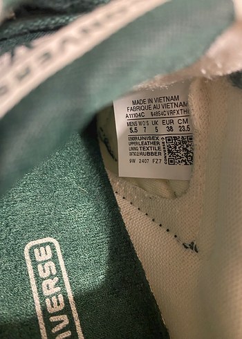 38 Beden Converse Weapon Yeşil Deri Kadın Spor Ayakkabı