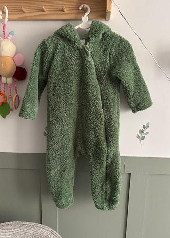 2 Yaş Beden yeşil Renk LCW Baby Yeşil Kapüşonlu bebek peluş tulum