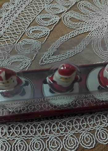 Beden Renkli Noel Baba Figürlü #Mum #Seti