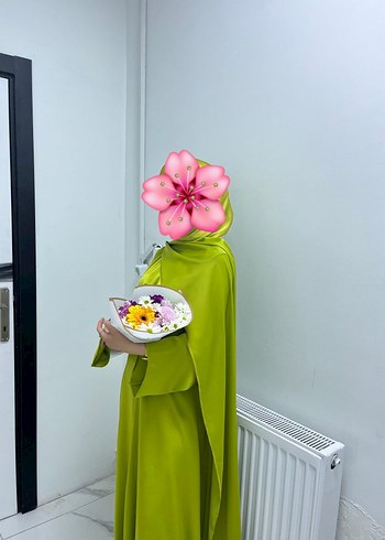 Drapeli Uzun Yeşil Kadın Abiye - Görsel 2