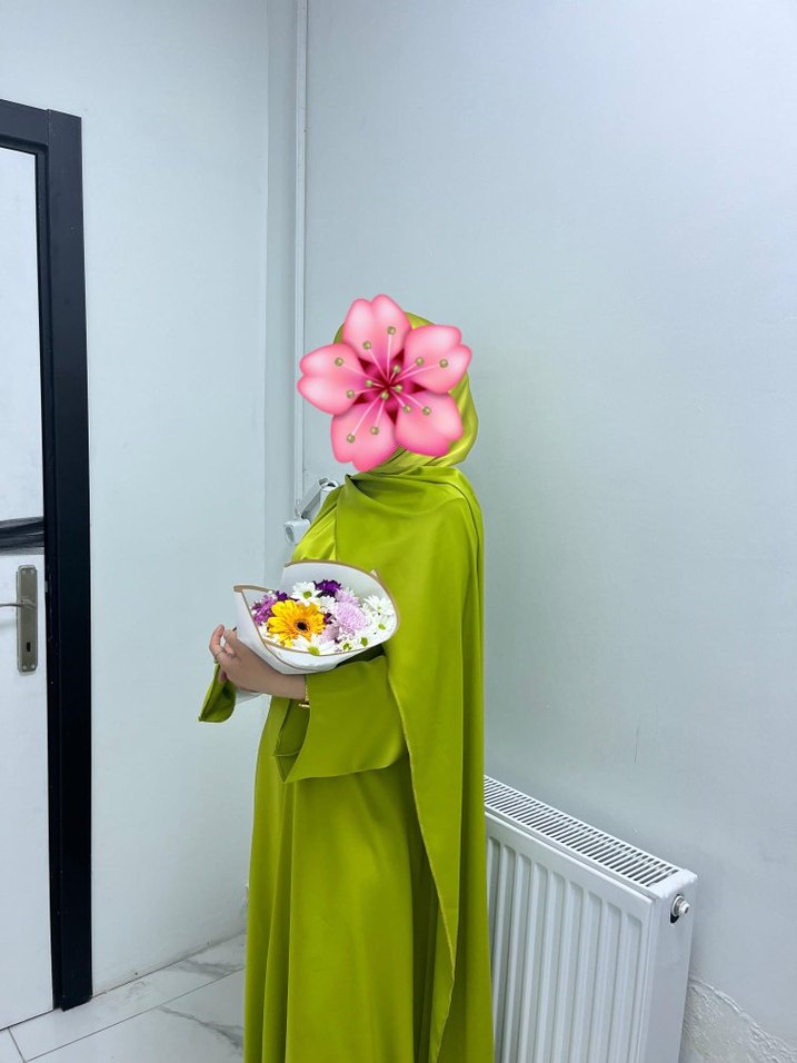 Drapeli Uzun Yeşil Kadın Abiye - Görsel 2